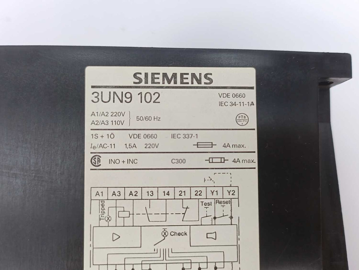 Siemens 3UN9102 Thermistor Relay