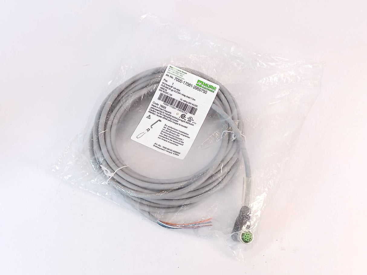MURR Elektronik 7000-17061-2950750 M12 female 90° A-cod. with cable