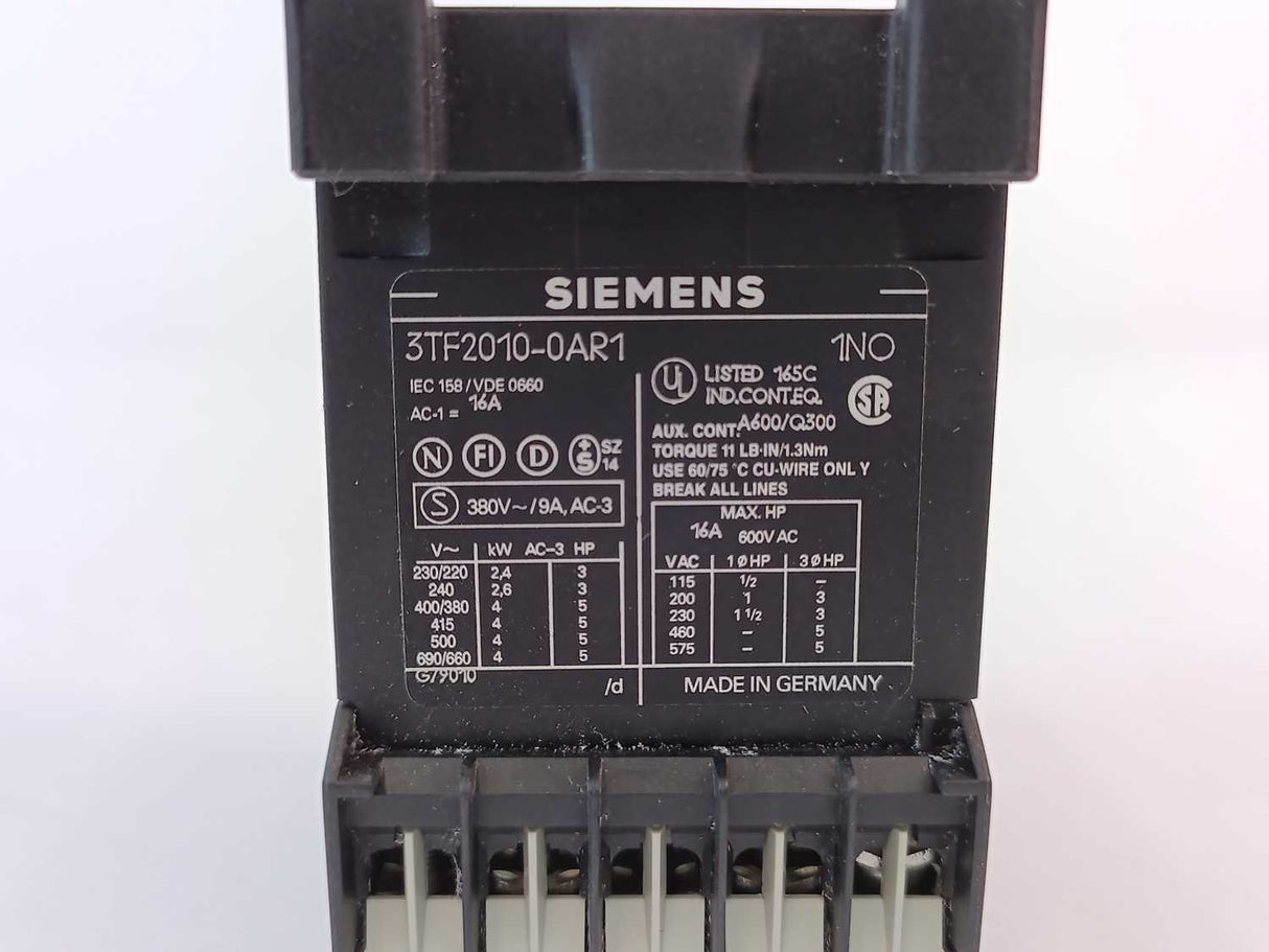 Siemens 3TF2010-0AR1 Contactor size S00