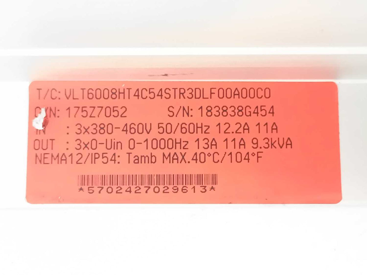 Danfoss VLT6008HT4C54STR3DLF00A00C0 VLT 6000 HVAC Drive