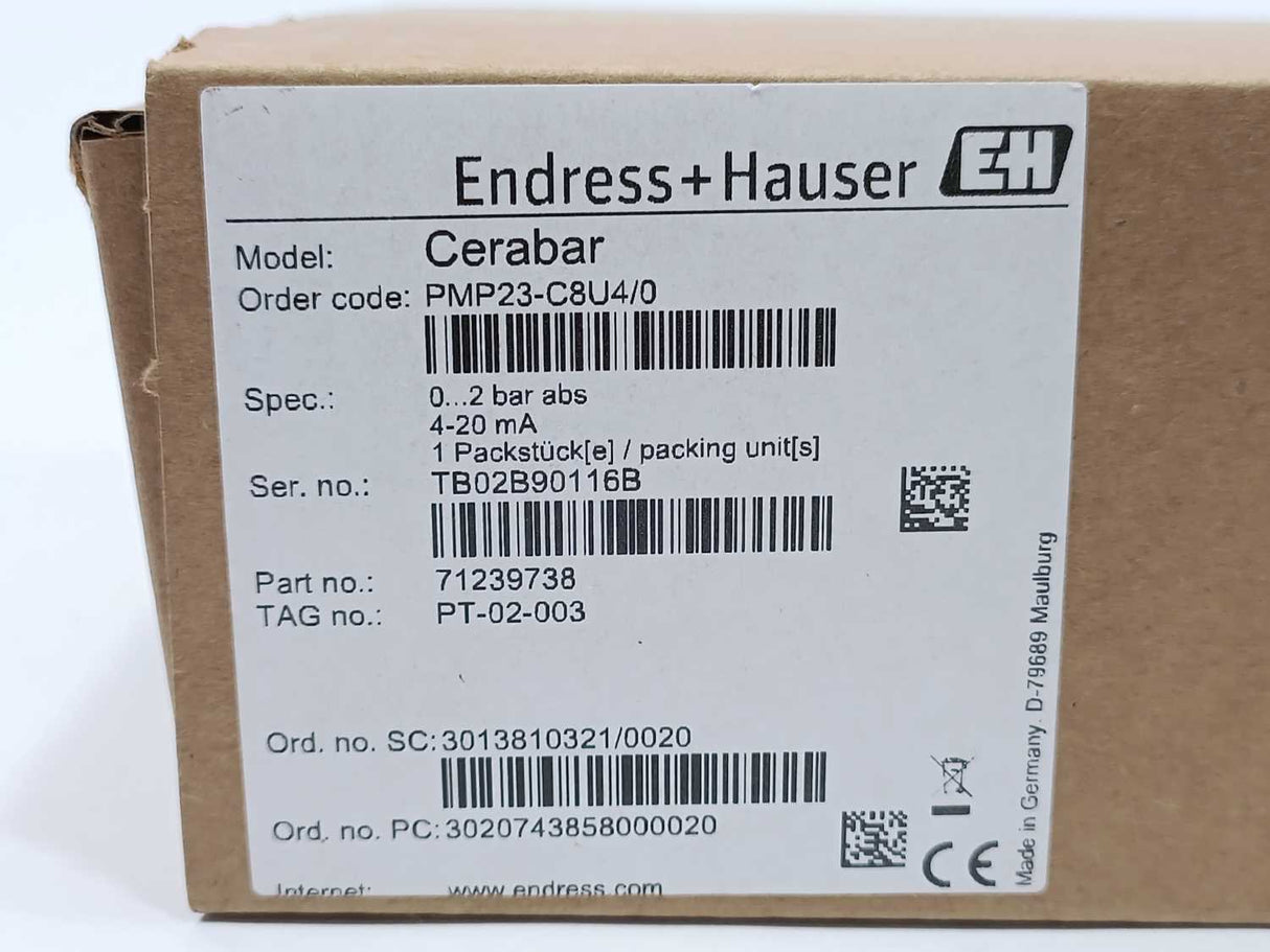 Endress+Hauser PMP23-C8U4/0 Absolute or Gauge pressure transmitter
