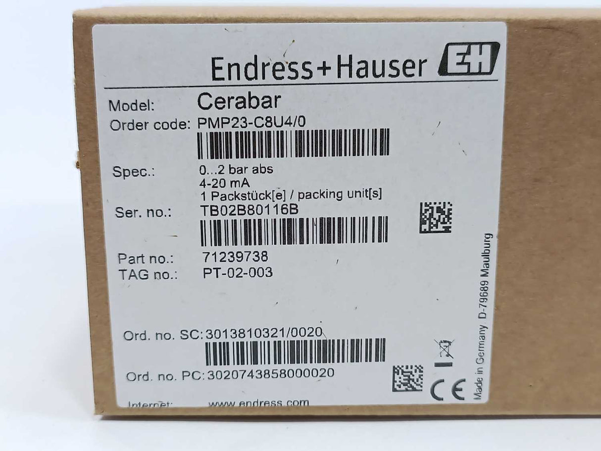 Endress+Hauser PMP23-C8U4/0 Absolute or Gauge pressure transmitter