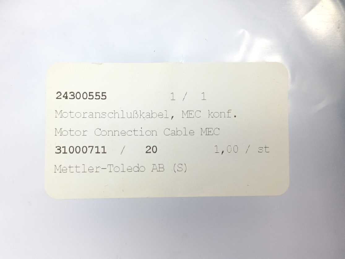 Mettler Toledo 24300555 31000711/20 v Motor Connection Cable MEC