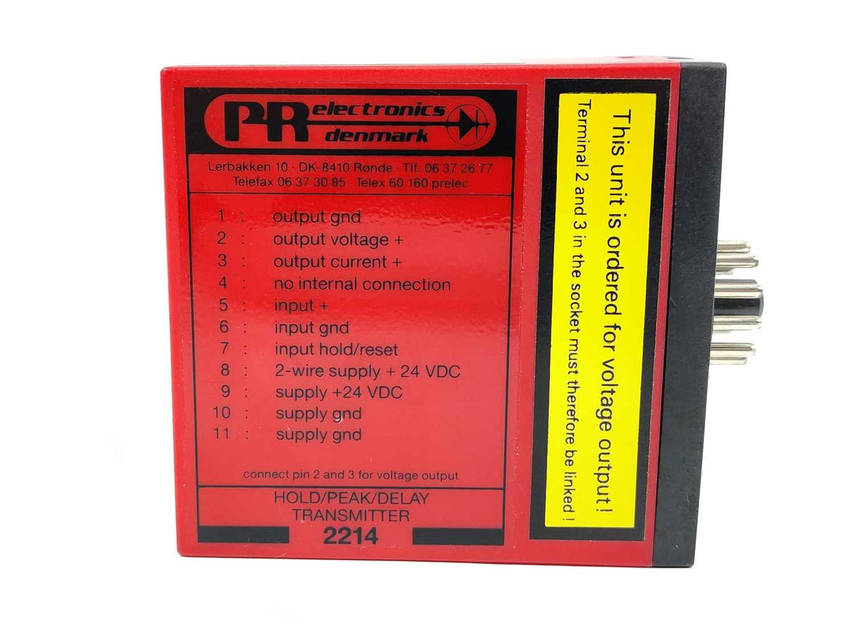 PR Electronics 2214E1C1 / 2214 E1C1 HOLD/PEAK/DELAY TRANSMITTER