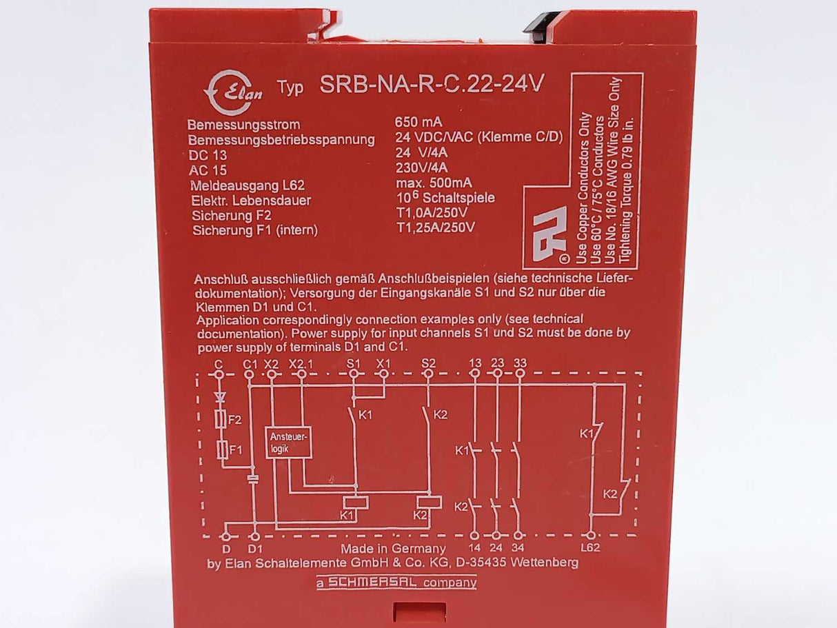Elan Schmersal SRB-NA-R-C.22-24V Safety Relay