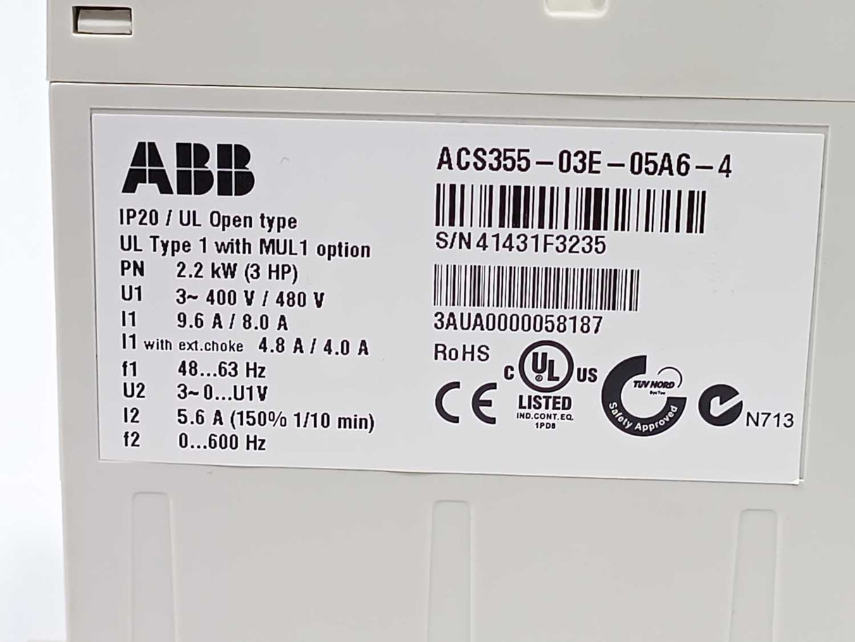 ABB 3AUA0000058187 ACS355-03E-05A6-4 with ACS-CP-C