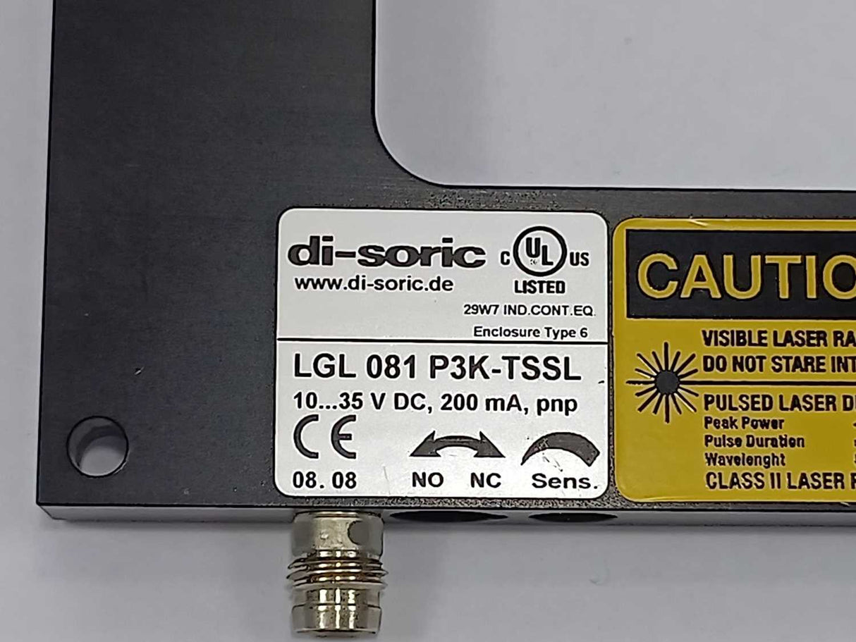 Di-Soric LGL 081 P3K-TSSL Angled light barrier OGLL Laser, 200976