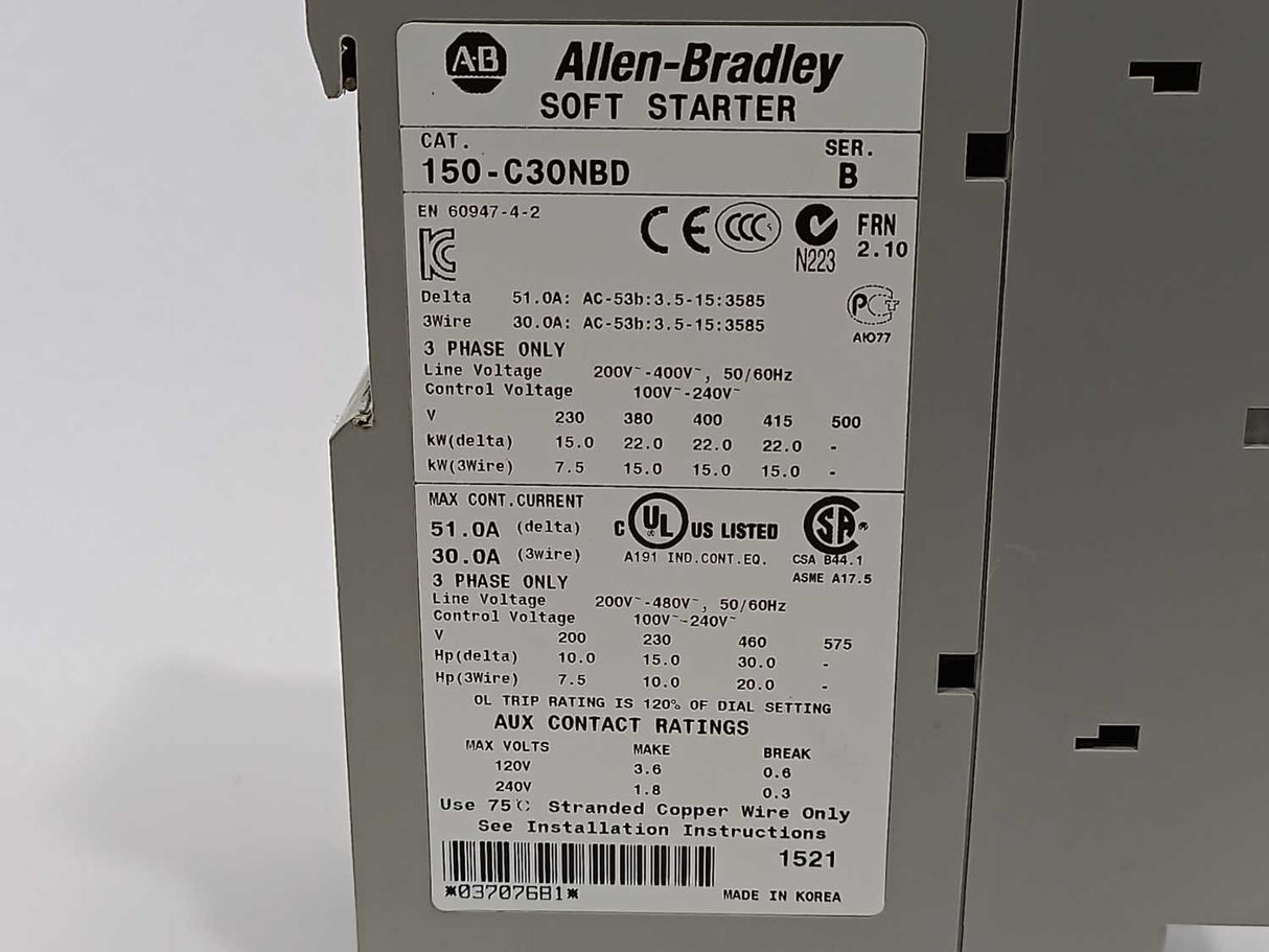 AB 150-C30NBD Ser. B Smart Motor Controller