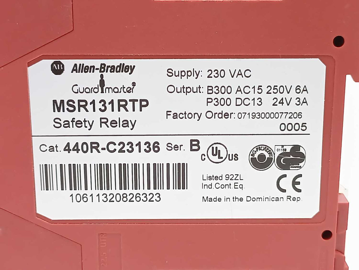 AB 440R-C23136 SER. B, Guardmaster Safety Relay MSR131RTP