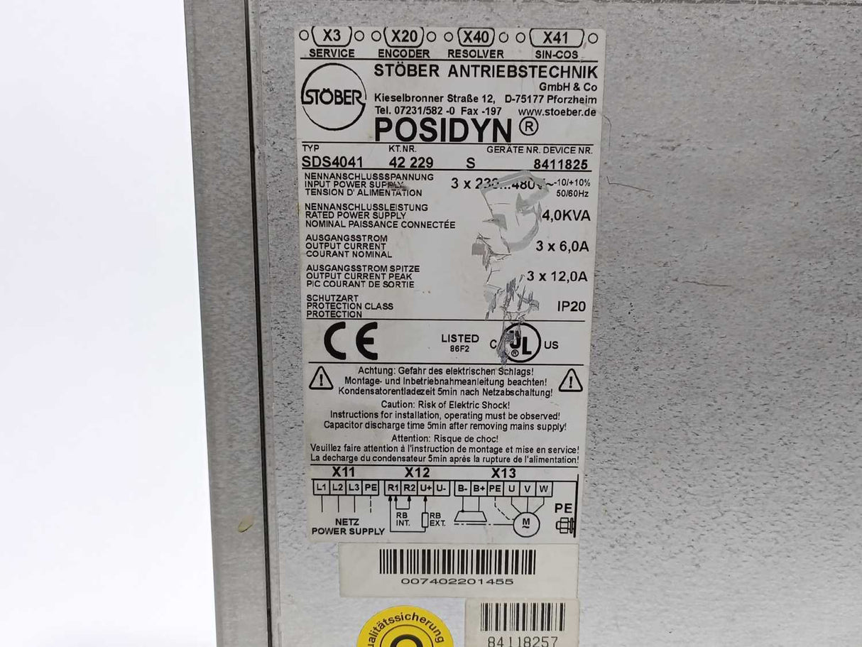 STOBER SDS4041 Servo Converter 42229