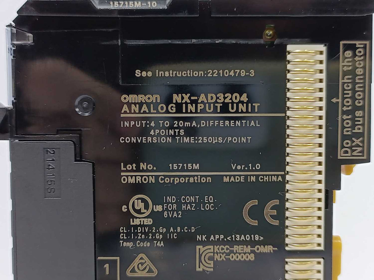 OMRON NX-AD3204 Analog Input Unit