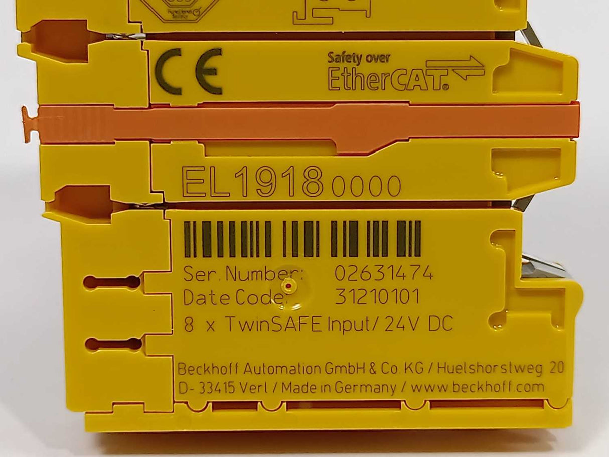Beckhoff EL1918 EtherCAT Terminal. 8 Channel Digital Input