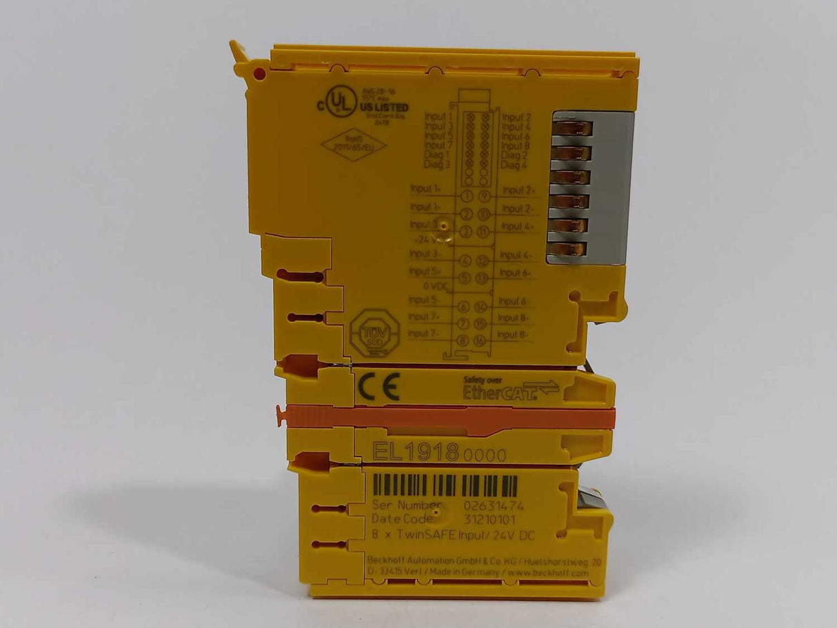 Beckhoff EL1918 EtherCAT Terminal. 8 Channel Digital Input