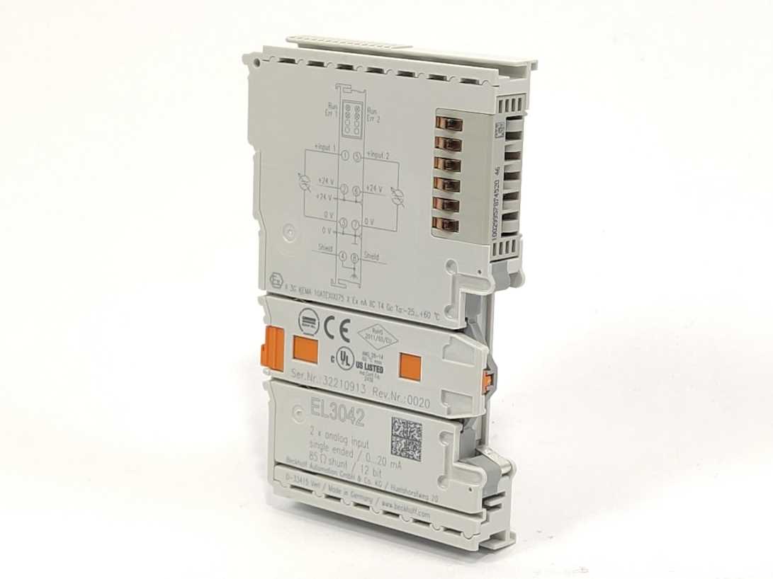 Beckhoff EL3042 EtherCAT Terminal. 2 Channel Analog Input