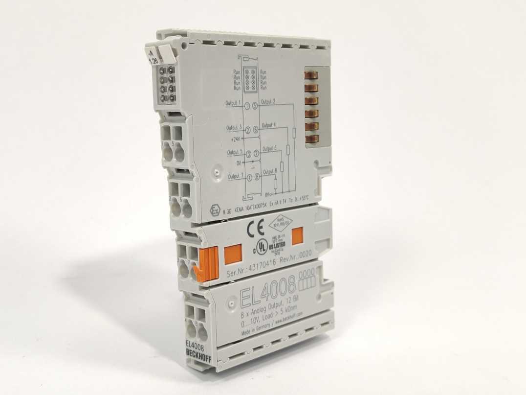 Beckhoff EL4008 EtherCAT Terminal. 8-Channel Analog Output