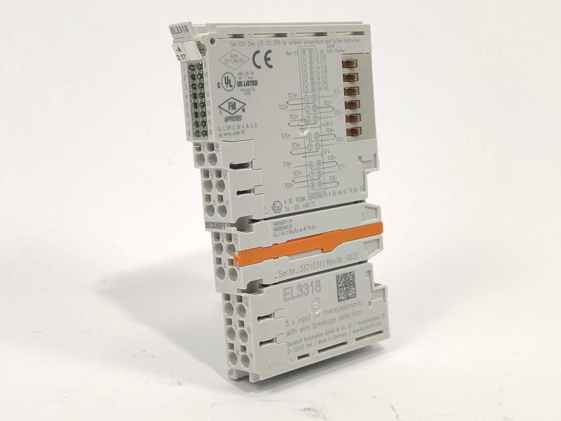 Beckhoff EL3318 EtherCAT Terminal. 8-Channel Analog Input
