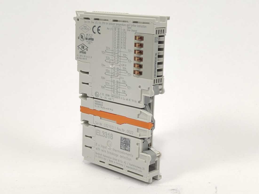 Beckhoff EL3318 EtherCAT Terminal. 8-Channel Analog Input