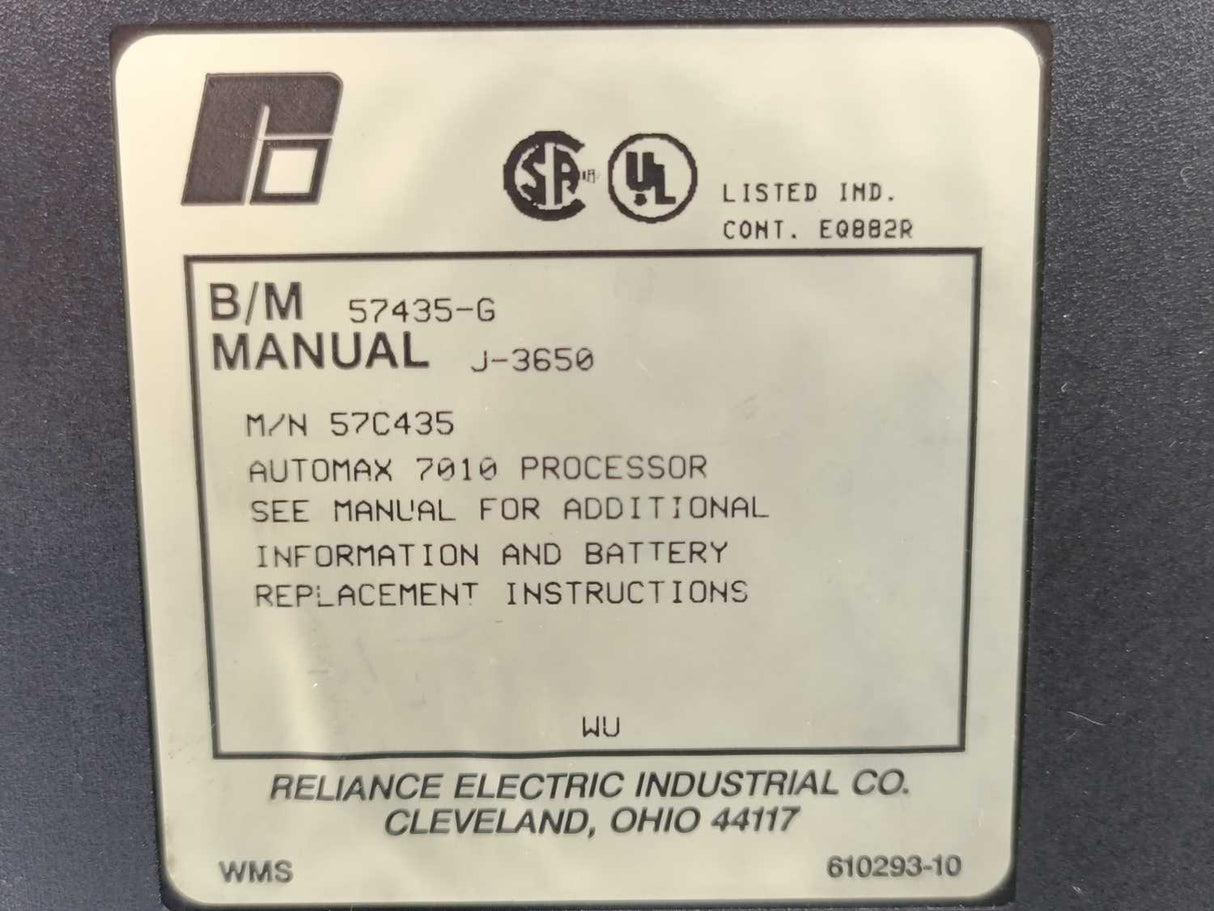 Reliance Electric 57C435 AutoMax 7010 Processor, untested
