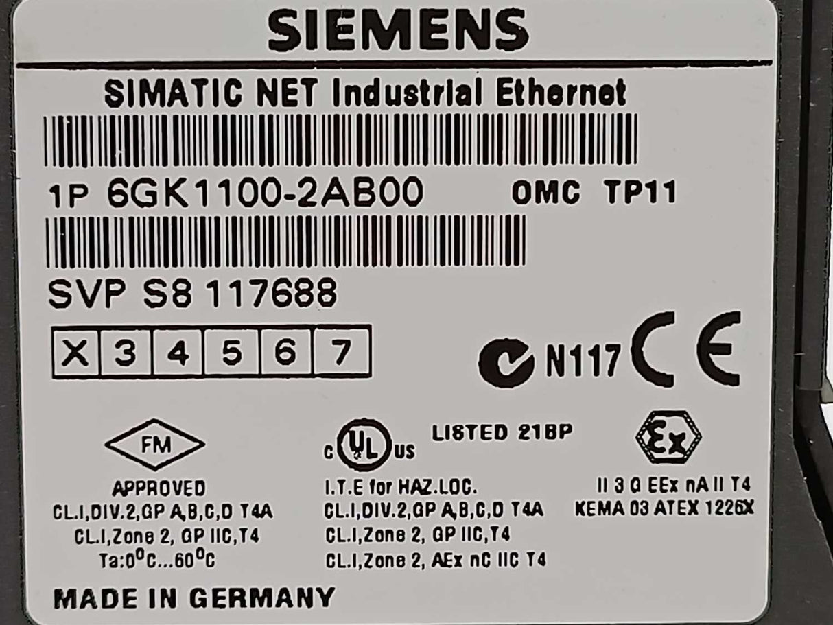 Siemens 6GK1100-2AB00 SIMATIC NET OMC TP11 Optical Media Converter