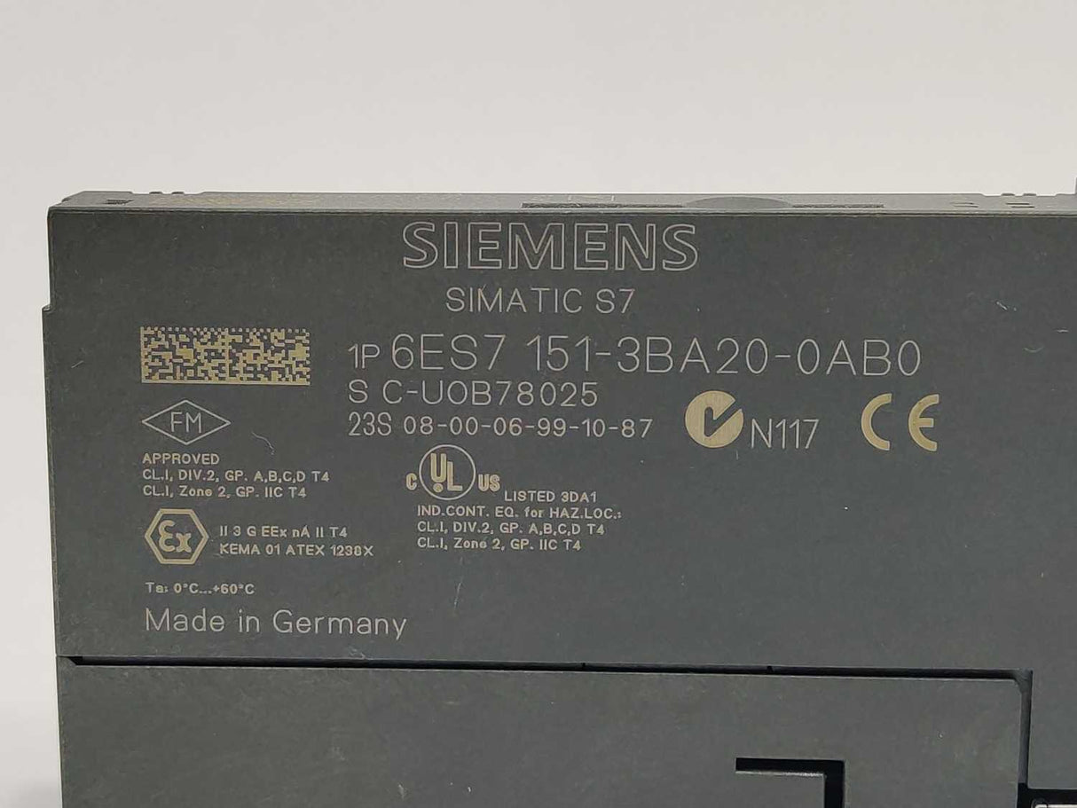 Siemens 6ES7151-3BA20-0AB0 ET200S Interface Module im151-3