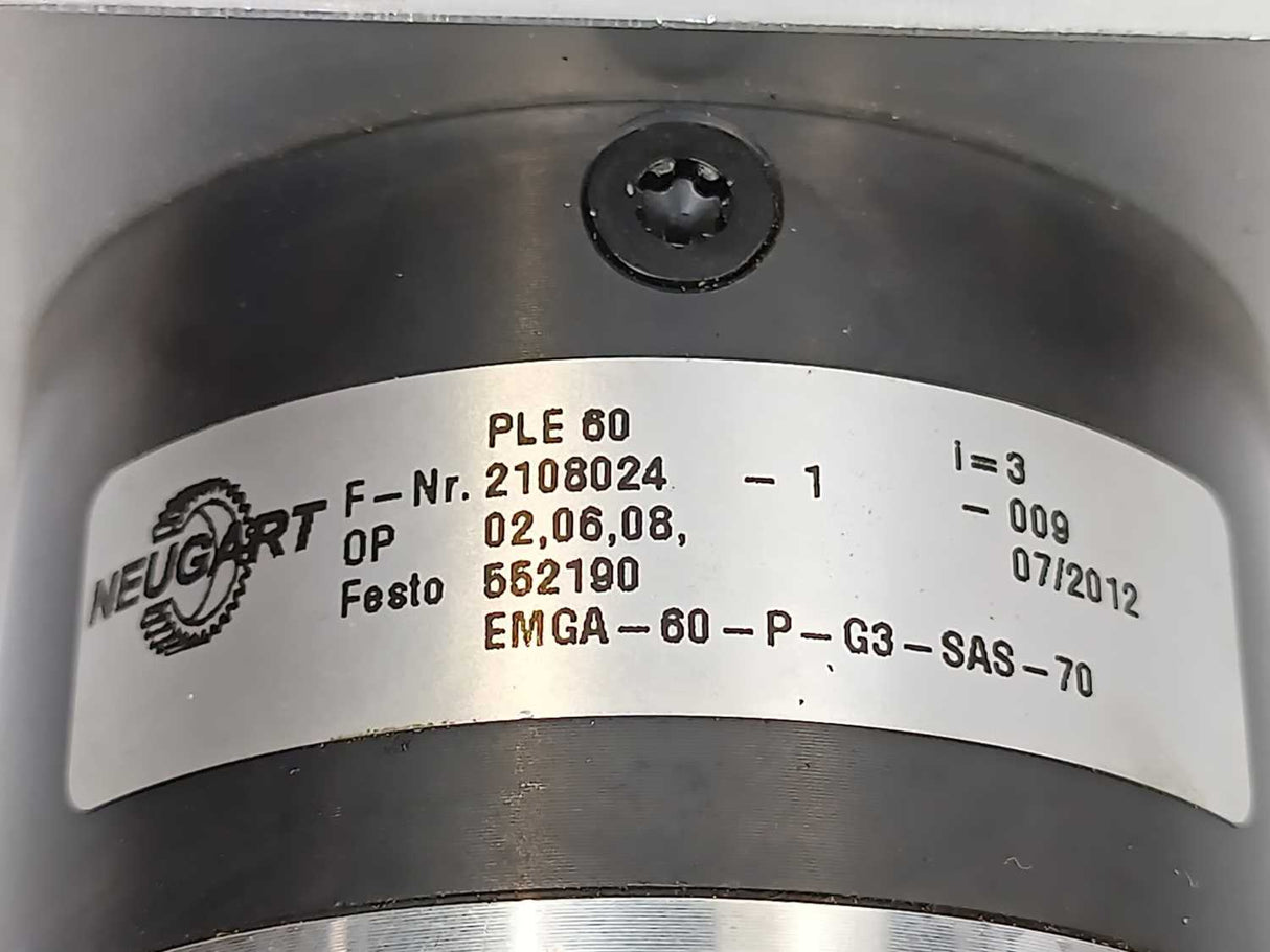 NEUGART PLE60 Planetary Gearbox i=3 with 552190