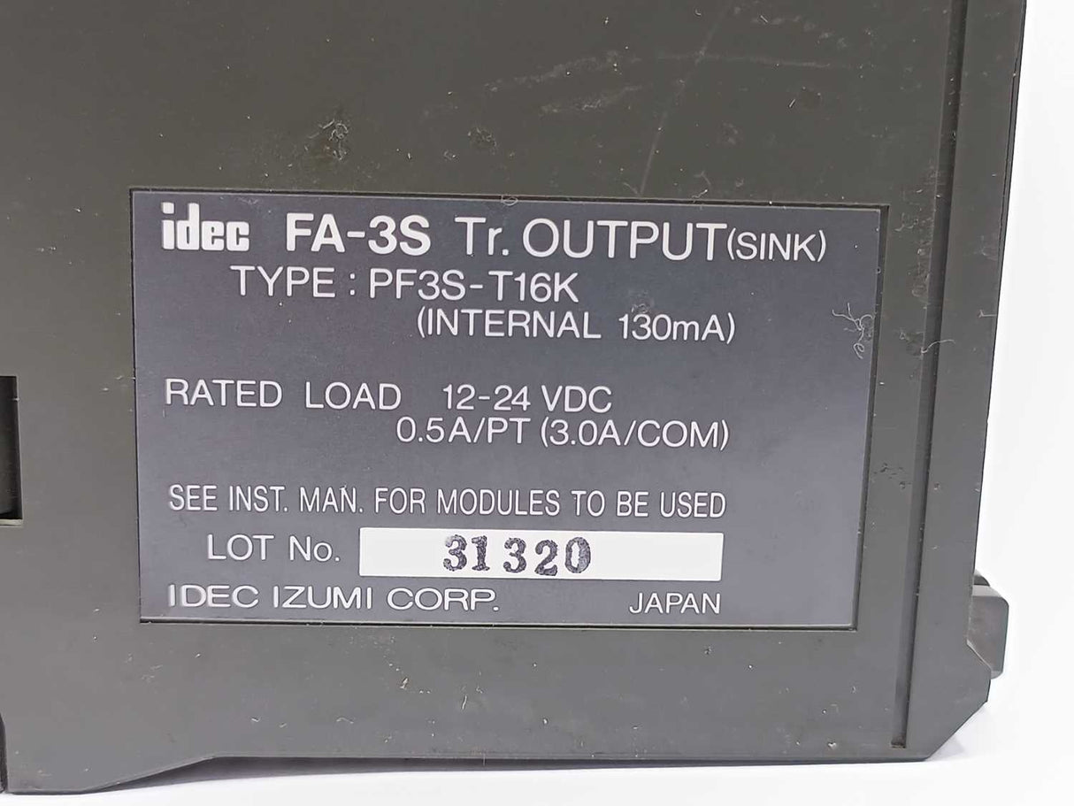 Idec PF3S-T16K INTERNAL 130mA, 12-24VDC, 0.5A/PT