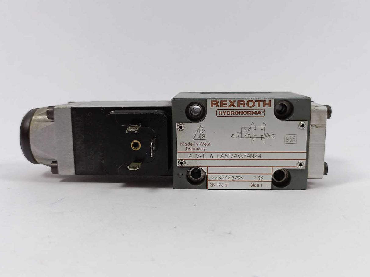 Rexroth 4-WE-6EA51/AG24NZ4 GU35-4-A Solenoid Valve