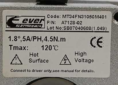 Ever Elettronica A7128-02 Motor 5A/PH, 4,5N.m