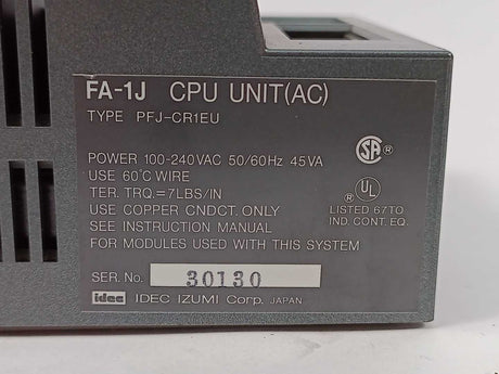 Idec PFJ-CR1EU FA-1J Programmable Controller