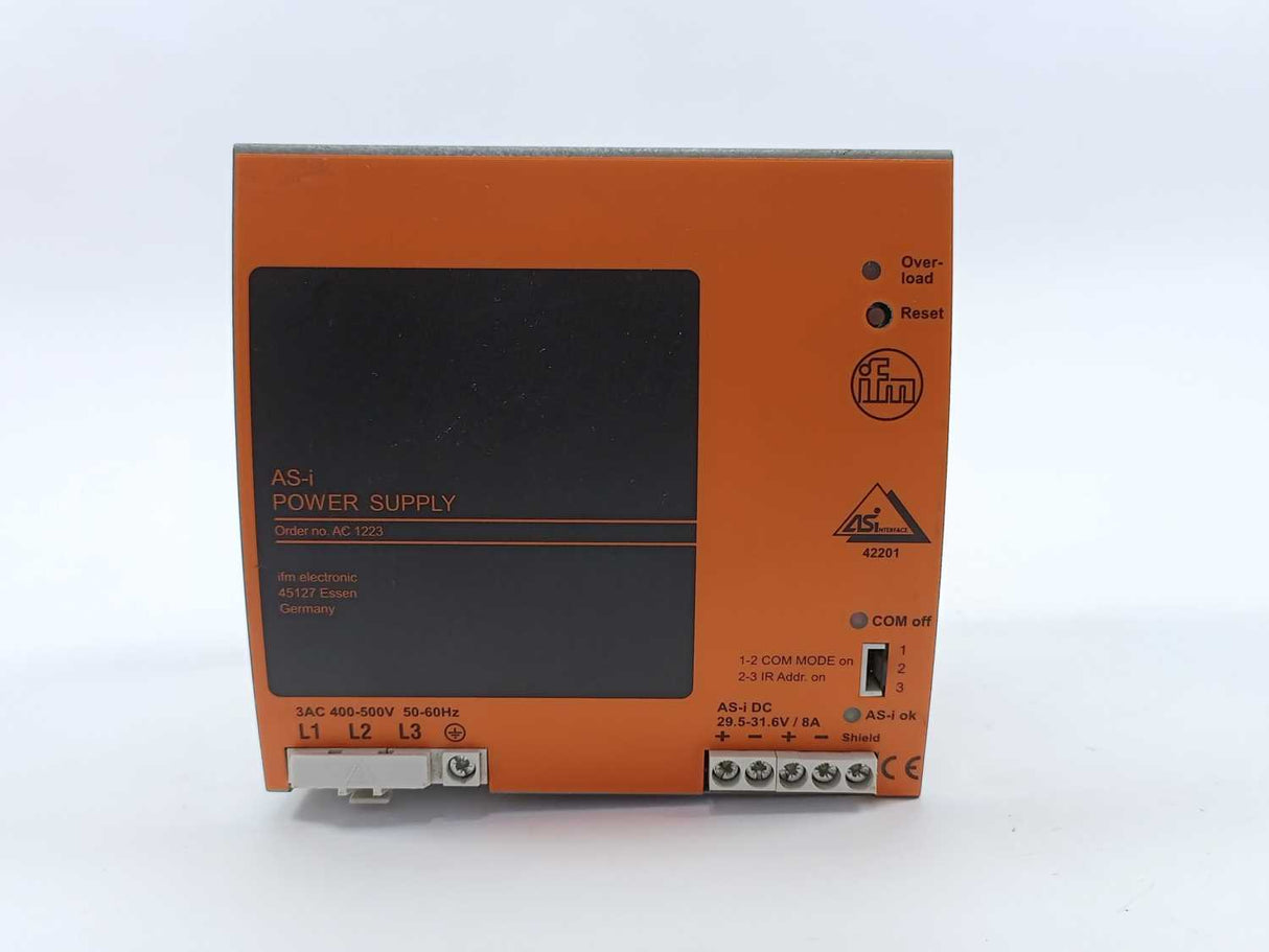 Ifm Electronic AC1223 Power Supply, input 400-500VAC, output AS-i 30.5VDC 8A