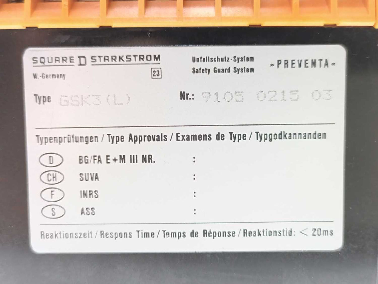 SQUARE D STARKSTROM GSK3(L) Schneider Preventa Series B Safety Relay 24V AC/DC