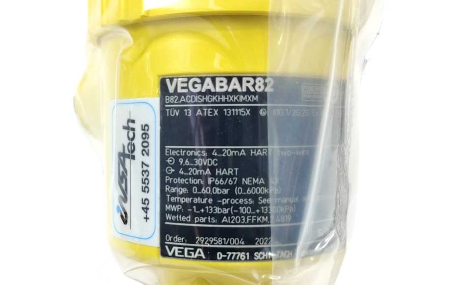 Vega VEGABAR82 Pressure transmitter with ceramic measuring cell 0....60Bar
