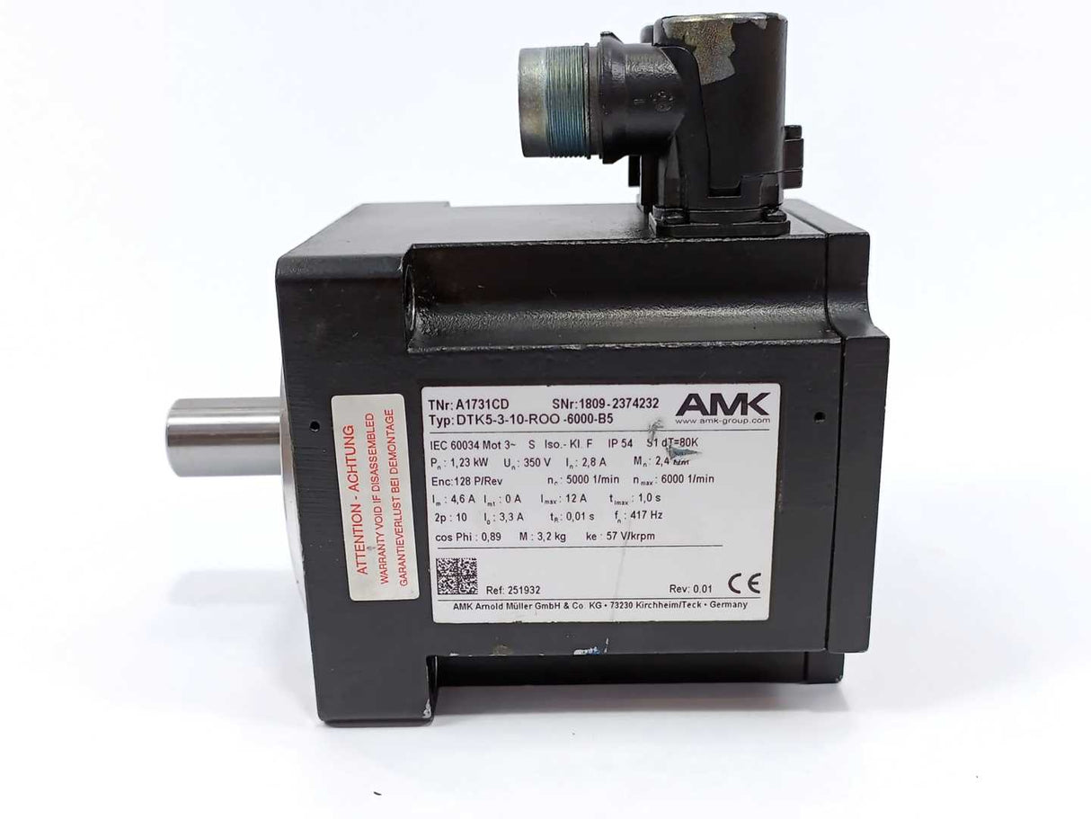 AMK DTK5-3-10-R00-6000-B5 A1731CD, Servo motors DTK5-3-10-ROO-6000-B5