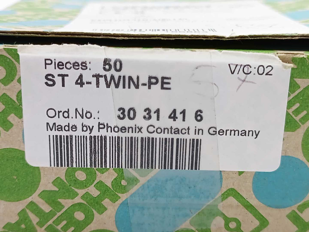 Phoenix Contact 3031416 ST 4-TWIN-PE Protective Conductor Terminal Block 50 pcs