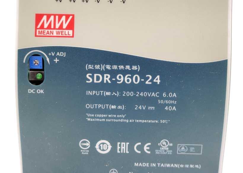 Mean Well SDR-960-24 AC-DC Industrial DIN rail power supply 24V 40A
