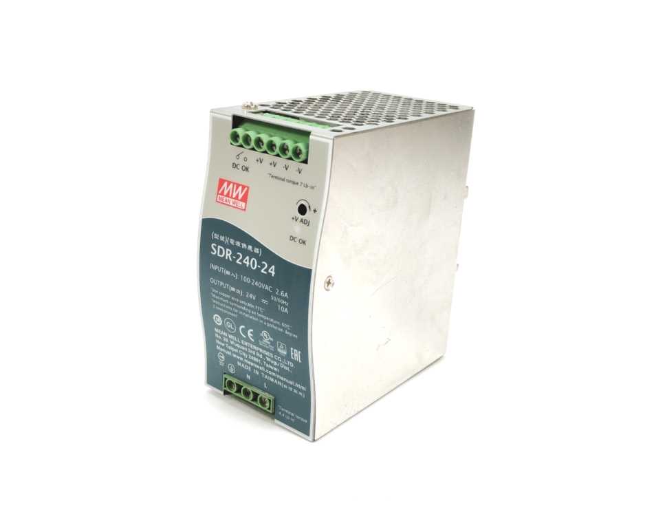 Mean Well SDR-240-24 AC-DC Industrial DIN rail power supply 24V 10A