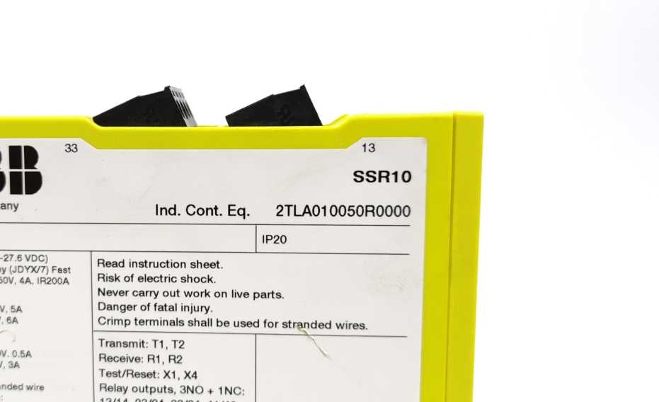 ABB 2TLA010050R0000 Sentry SSR10 Safety Relay