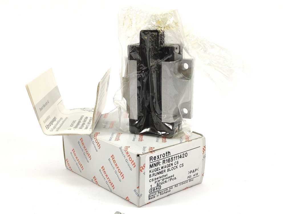 Bosch / Rexroth R165111420 Ball Runner Block Carbon Steel KWD-015-FNS-C1-N-1