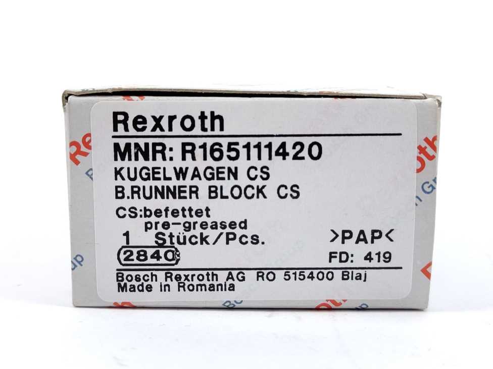 Bosch / Rexroth R165111420 Ball Runner Block Carbon Steel KWD-015-FNS-C1-N-1