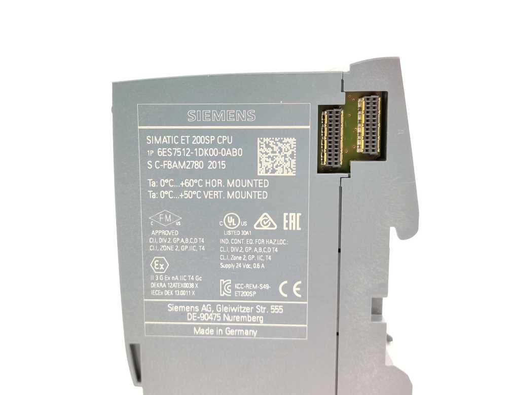 Siemens 6ES7512-1DK00-0AB0 SIMATIC DP, CPU 1512SP-1 PN