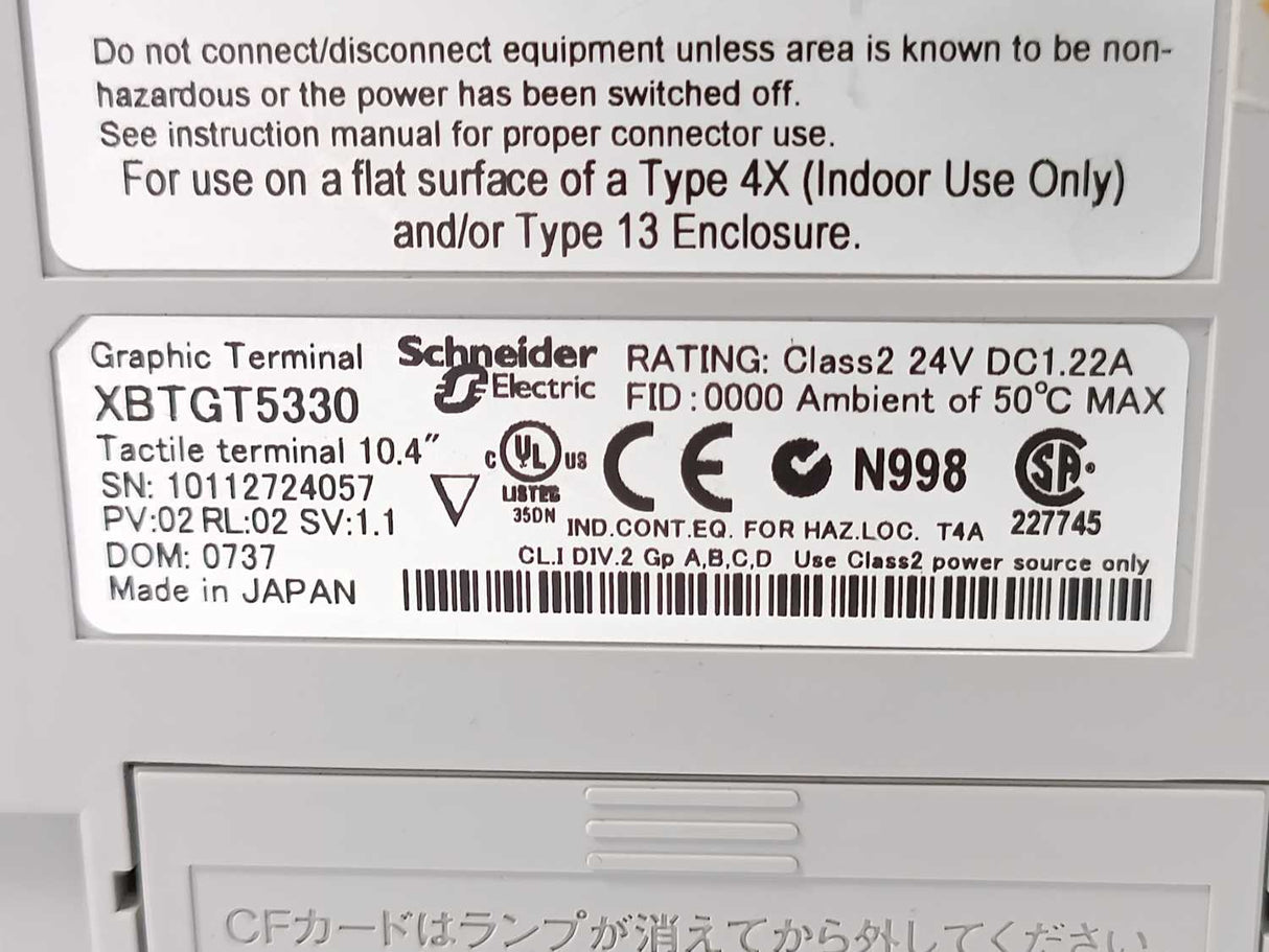 Schneider / Telemecanique XBTGT5330 Color Touch Panel