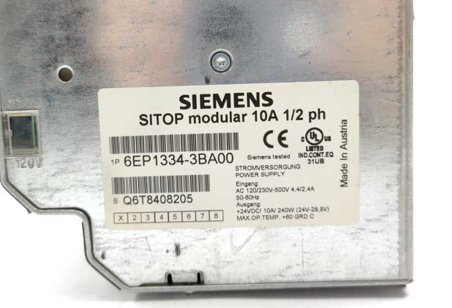 Siemens 6EP1334-3BA00 Sitop modular 10A 1/2 ph E:02