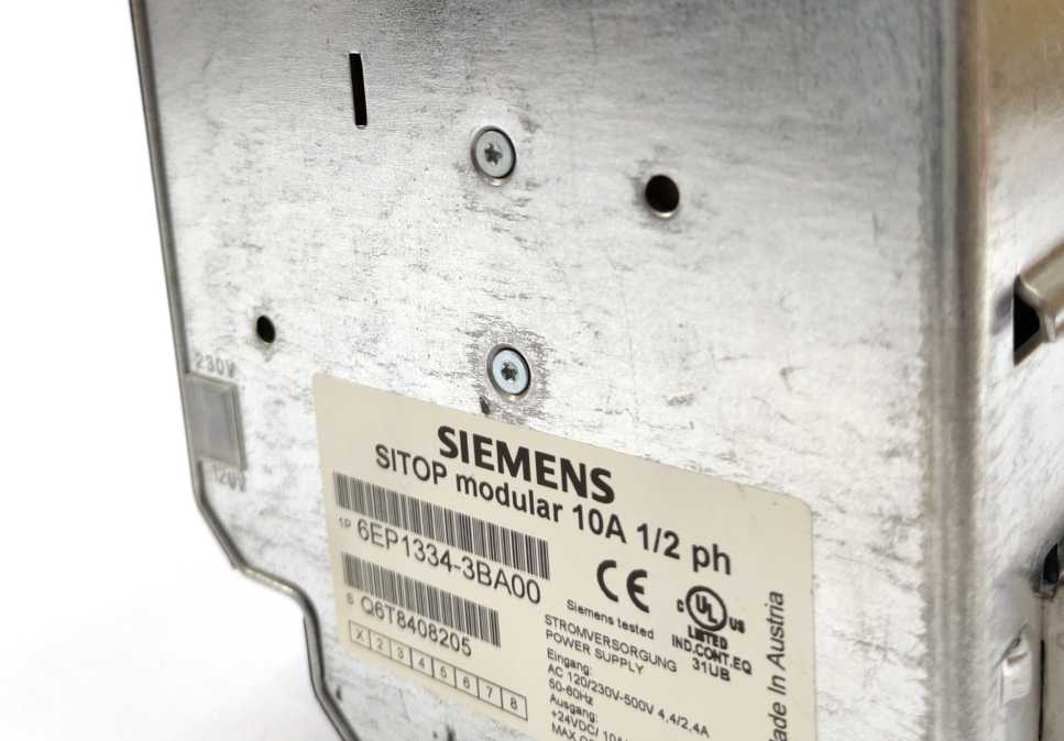 Siemens 6EP1334-3BA00 Sitop modular 10A 1/2 ph E:02