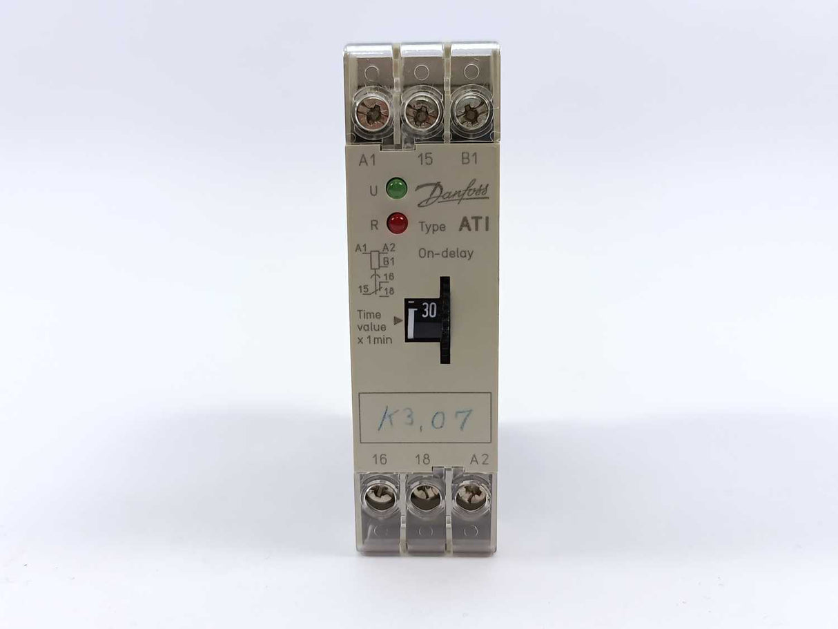 Danfoss 047H3105 Electronic On-Delay Timer ATI, 0.3-30min 24V AC-DC