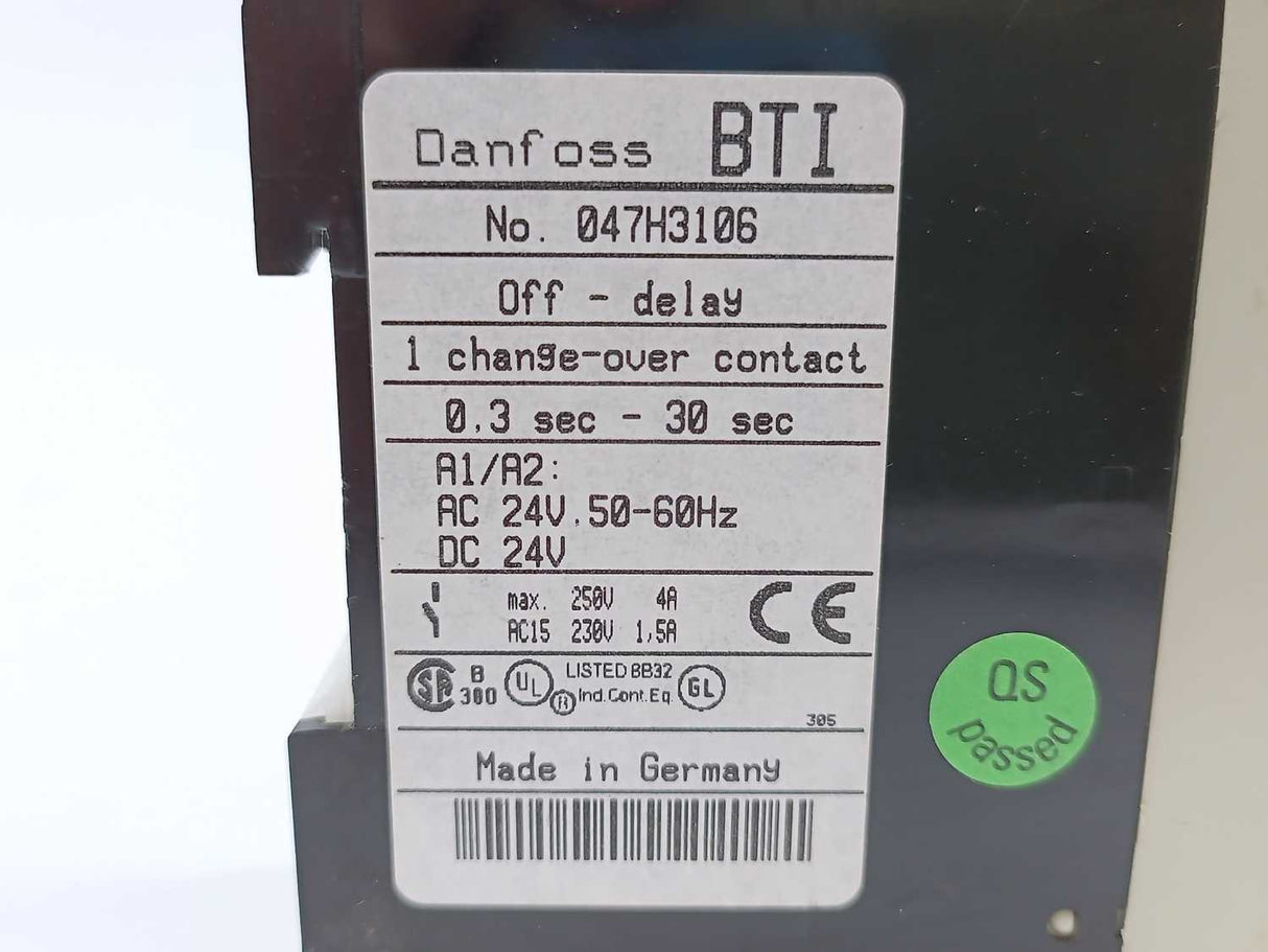 Danfoss 047H3106 Electronic timer BTI 0,3-30sec 24V AC-DC