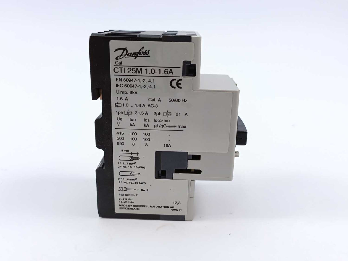 Danfoss CTI 25M 1.0-1.6A circuit breaker