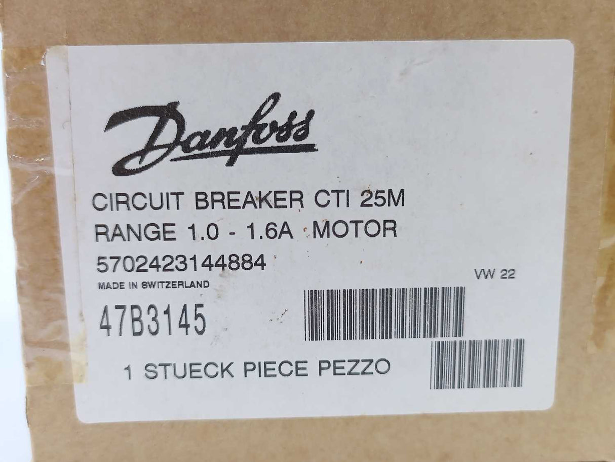 Danfoss CTI 25M 1.0-1.6A circuit breaker