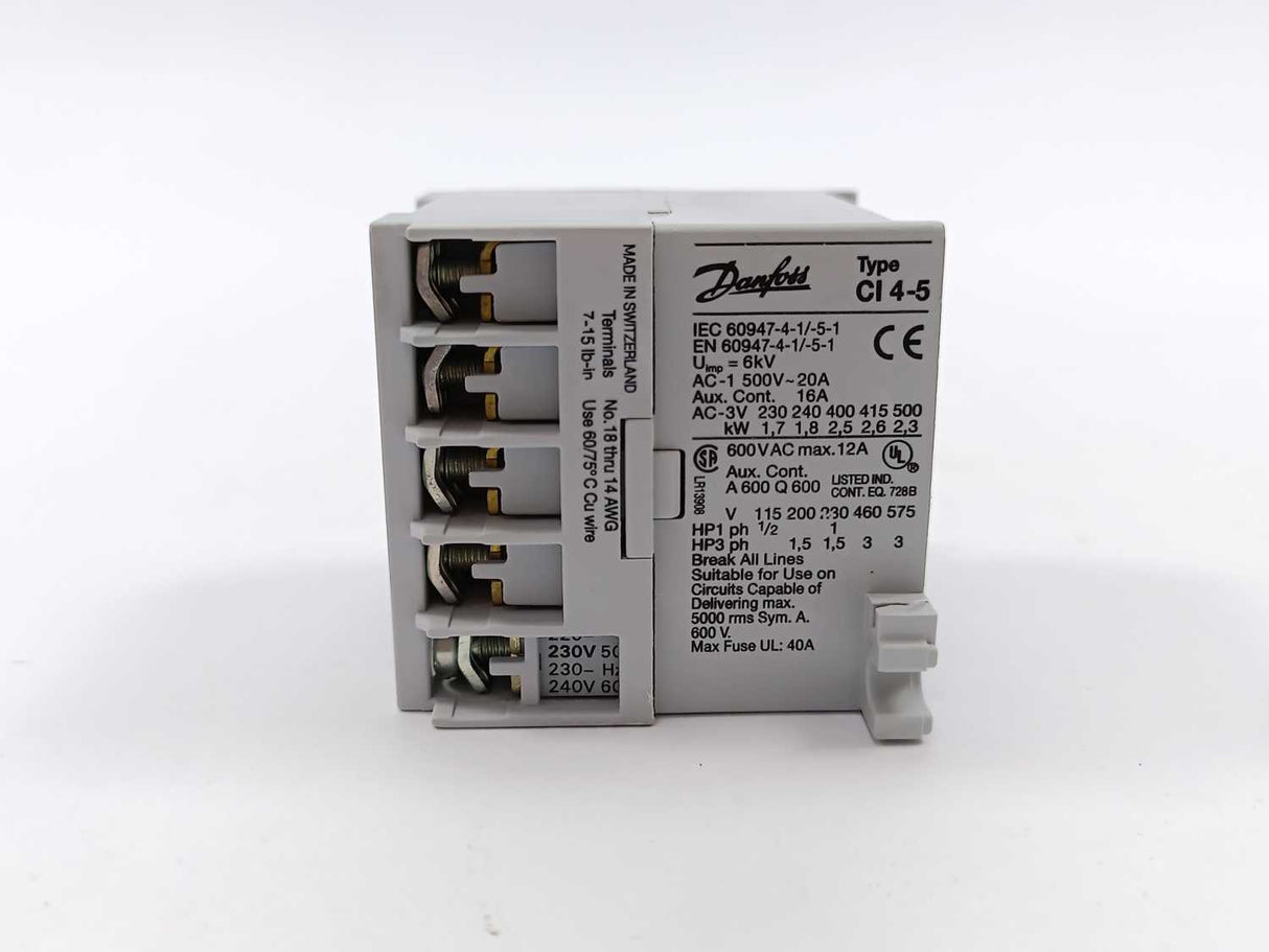 Danfoss CI 4-5 Contactor 220-230V 50Hz / 230-240V 60Hz 037H3114.32