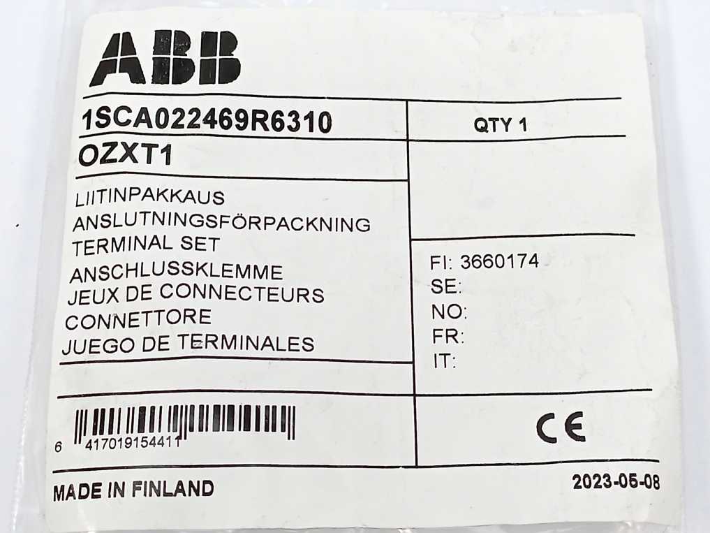 ABB 1SCA022469R6310 OZXT1 Terminal Set 3Pcs.