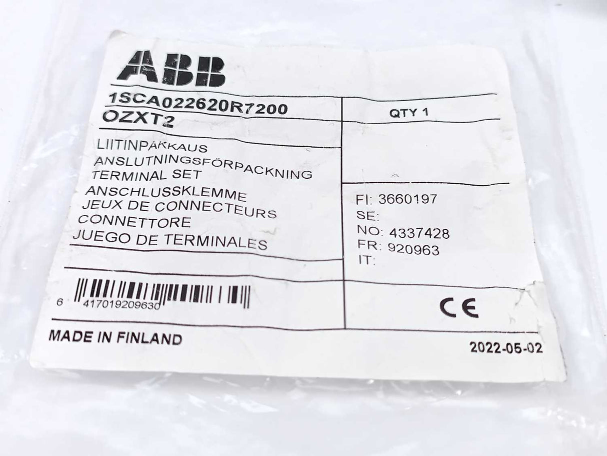 ABB 1SCA022620R7200 OZXT2 Terminal Clamp 3 Pcs.